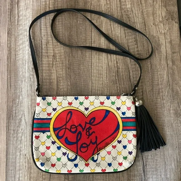 Brighton Love & Joy canvas crossbody bag - Picture 1 of 6